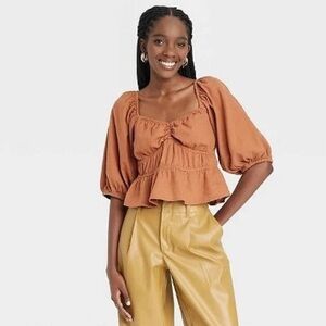 A new day rust crop top